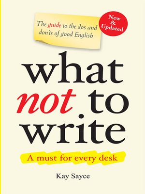 cover image of What Not to Write